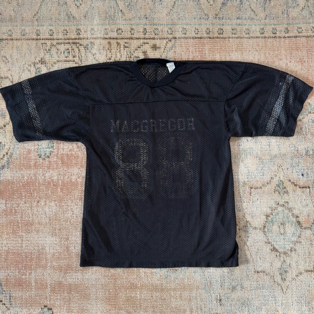 Vintage MacGregor 88 Football Jersey Black Mesh Polyester Mens Medium